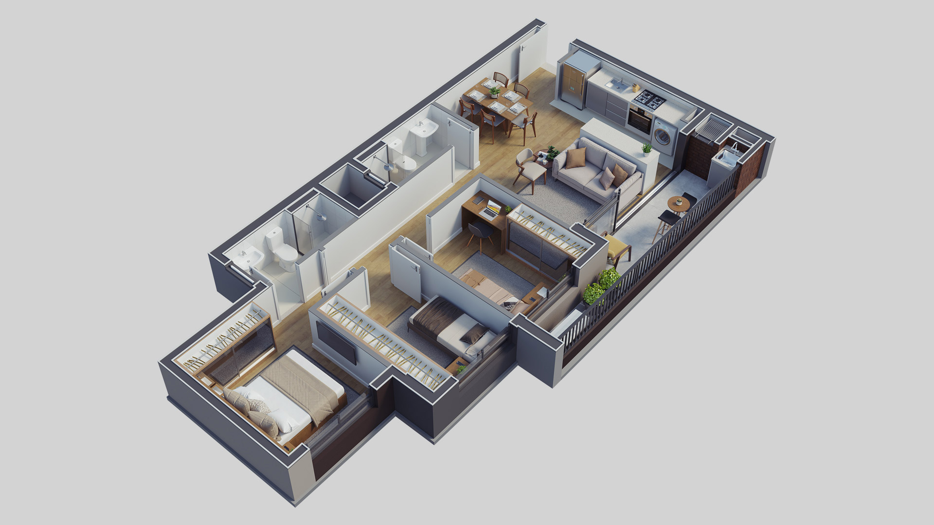 Planta isométrica 3D — Eleve 3D Studio
